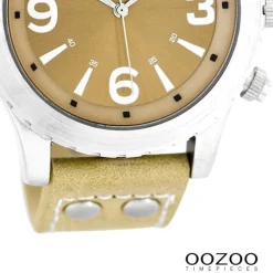 Oozoo Herren Armbanduhr Timepieces Analog Leder beige UOC6110A