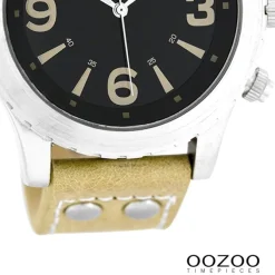Oozoo Herren Armbanduhr Timepieces Analog Leder beige UOC6112A