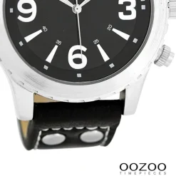 Oozoo Herren Armbanduhr Timepieces Analog Leder schwarz UOC6113A
