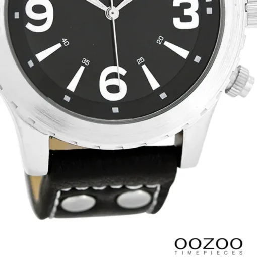 Oozoo Herren Armbanduhr Timepieces Analog Leder schwarz UOC6113A