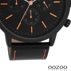Oozoo Herren Armbanduhr Timepieces Analog Leder schwarz UOC11209
