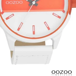 Oozoo Herren Armbanduhr Timepieces Analog Leder weiß UOC11316