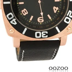 Oozoo Herren Armbanduhr Timepieces Analog Leder schwarz UOC2282A
