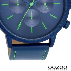 Oozoo Herren Armbanduhr Timepieces Analog Leder blau UOC11205