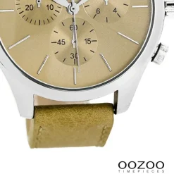 Oozoo Herren Armbanduhr Timepieces Analog Leder beige UOC7061A