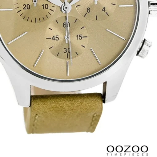 Oozoo Herren Armbanduhr Timepieces Analog Leder beige UOC7061A