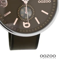 Oozoo Herren Armbanduhr Timepieces Analog Leder dunkelbraun UOC7078A