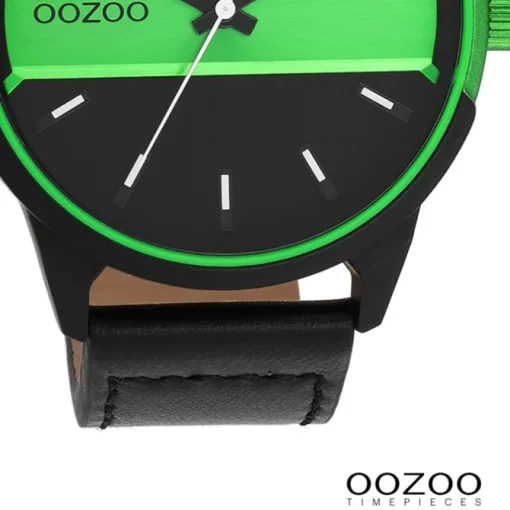Oozoo Herren Armbanduhr Timepieces Analog Leder schwarz UOC11234