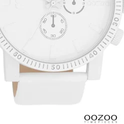 Oozoo Herren Armbanduhr Timepieces Analog Leder weiß UOC11310