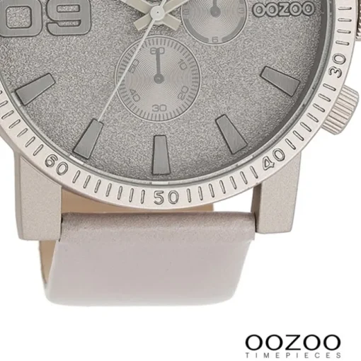 Oozoo Herren Armbanduhr Timepieces Analog Leder grau UOC11311