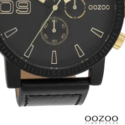 Oozoo Herren Armbanduhr Timepieces Analog Leder schwarz UOC11212