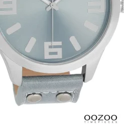 Oozoo Herren Armbanduhr Timepieces Analog Leder graublau UOC1010A