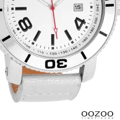Oozoo Herren Armbanduhr Timepieces Analog Leder beige weiß UOC2586A