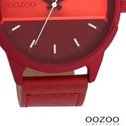Oozoo Herren Armbanduhr Timepieces Analog Leder rot UOC11231