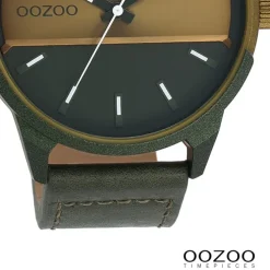 Oozoo Herren Armbanduhr Timepieces Analog Leder forest grün UOC11233