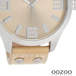 Oozoo Herren Armbanduhr Timepieces Analog Leder beige UOC1005A