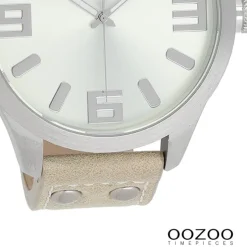 Oozoo Herren Armbanduhr Timepieces Analog Leder beige UOC1006A