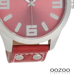 Oozoo Herren Armbanduhr Timepieces Analog Leder rot UOC1009A