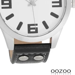 Oozoo Herren Armbanduhr Timepieces Analog Leder schwarz UOC1053A
