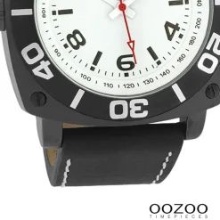 Oozoo Herren Armbanduhr Timepieces Analog Leder schwarz UOC2283A