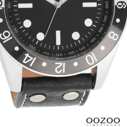 Oozoo Herren Armbanduhr Timepieces Analog Leder schwarz UOC2299A