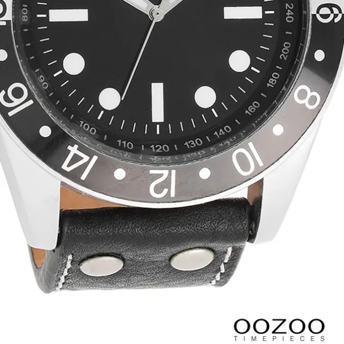 Oozoo Herren Armbanduhr Timepieces Analog Leder schwarz UOC2299A