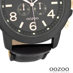 Oozoo Herren Armbanduhr Timepieces Analog Leder schwarz UOC6064A