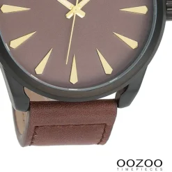 Oozoo Herren Armbanduhr Timepieces Analog Leder braun UOC8227A