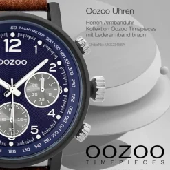 Oozoo Herren Armbanduhr Timepieces C9456A Analog Leder braun UOC9456A