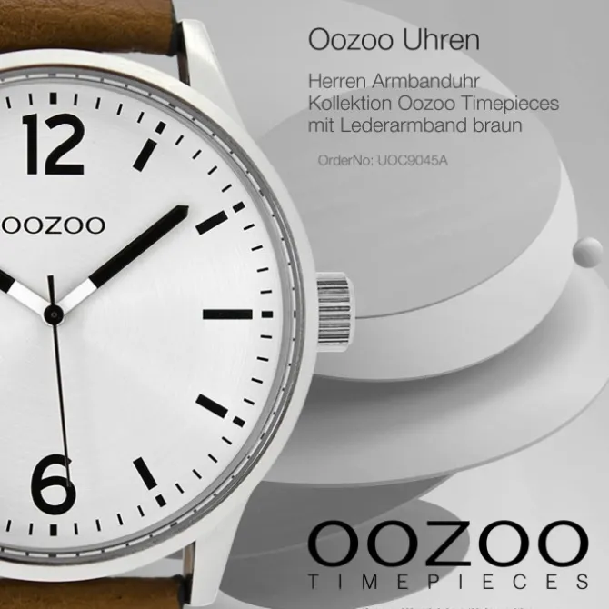 Oozoo Herren Armbanduhr Timepieces Analog Leder braun UOC9045A