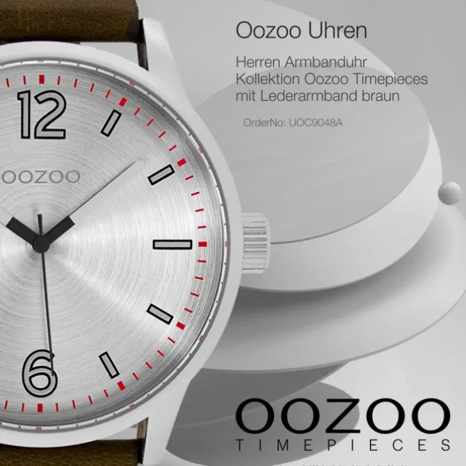 Oozoo Herren Armbanduhr Timepieces Analog Leder braun UOC9048A