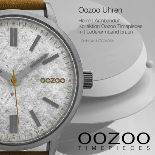 Oozoo Herren Armbanduhr Timepieces Analog Leder braun UOC9405A