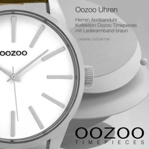 Oozoo Herren Armbanduhr Timepieces Analog Leder braun UOC9410A