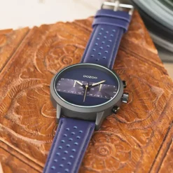 Oozoo Herren Armbanduhr Timepieces Analog Edelstahl dunkelblau UOC10515