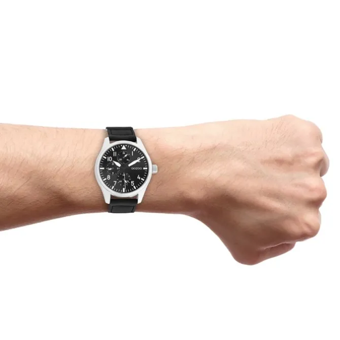 Oozoo Herren Armbanduhr Timepieces C11009 Analog Leder schwarz UOC11009