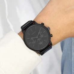 Oozoo Herren Armbanduhr Timepieces Analog Leder schwarz UOC11203