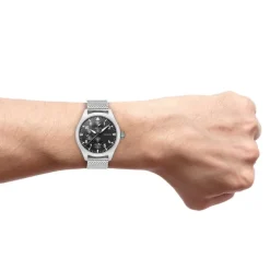 Oozoo Herren Armbanduhr Timepieces C10958 Analog Metall Mesh silber UOC10958