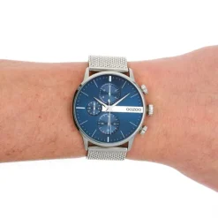 Oozoo Herren Armbanduhr Timepieces Analog Metall Mesh silber UOC11100