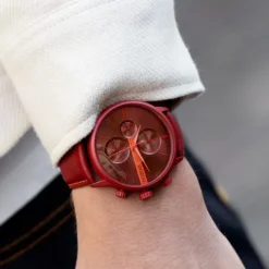 Oozoo Herren Armbanduhr Timepieces Analog Leder rot UOC11226