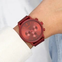 Oozoo Herren Armbanduhr Timepieces Analog Leder rot UOC11207