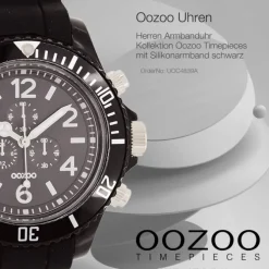 Oozoo Herren Armbanduhr Timepieces Analog Silikon schwarz UOC4839A
