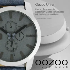Oozoo Herren Armbanduhr Timepieces Analog Leder blau UOC6101A