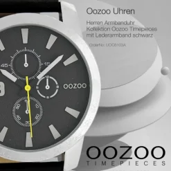 Oozoo Herren Armbanduhr Timepieces Analog Leder schwarz UOC6103A