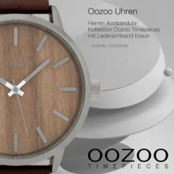 Oozoo Herren Armbanduhr Timepieces Analog Leder braun UOC9258A