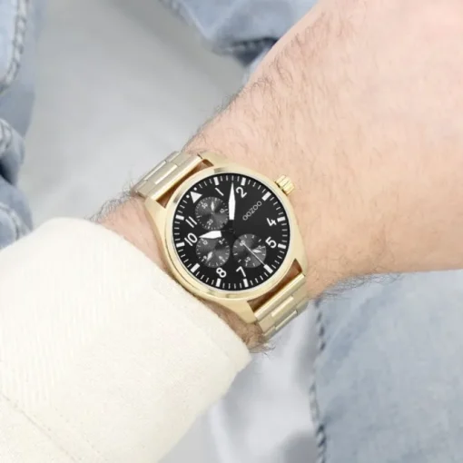 Oozoo Herren Armbanduhr Timepieces Analog Metallband gold UOC11507