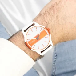 Oozoo Herren Armbanduhr Timepieces Analog Leder weiß UOC11316