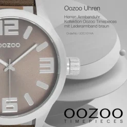 Oozoo Herren Armbanduhr Timepieces Analog Leder braun UOC1014A