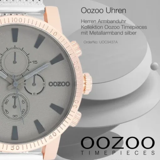 Oozoo Herren Armbanduhr Timepieces Analog Metall silber UOC9437A