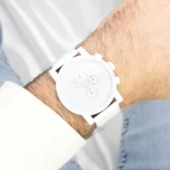 Oozoo Herren Armbanduhr Timepieces Analog Leder weiß UOC11310