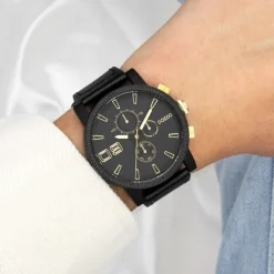 Oozoo Herren Armbanduhr Timepieces Analog Leder schwarz UOC11212